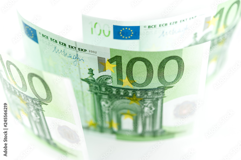 Euro money, Euro cash background. Banknotes of the european union on a white background. Shallow depth of field. Euro money, Euro cash background. Banknotes of the european union on a white background. Shallow depth of field.