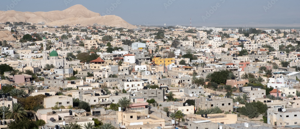 Panorama of the skyline of Jericho in the Palestinian West Bank