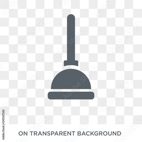 Plunger icon. Trendy flat vector Plunger icon on transparent background from Cleaning collection. High quality filled Plunger symbol use for web and mobile