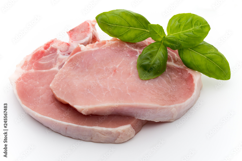 Fresh raw beef steak isolated on white background, top view. Fresh raw beef steak isolated on white background, top view.