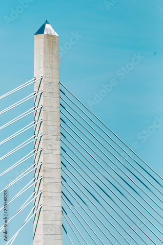 Details of the Penobscot Narrows Bridge in Bucksport, Maine photo