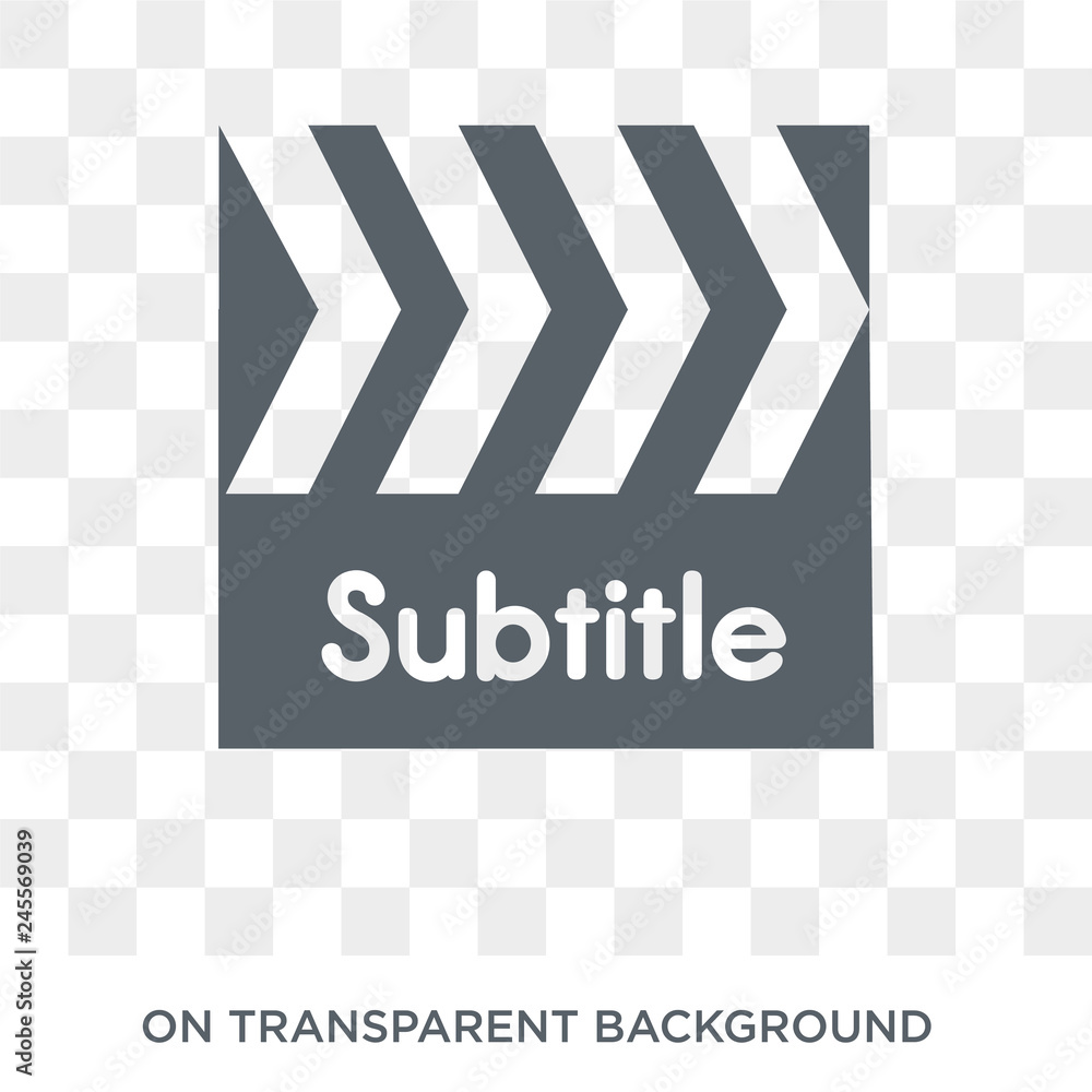 subtitle icon. Trendy flat vector subtitle icon on transparent background from Cinema collection. High quality filled subtitle symbol use for web and mobile
