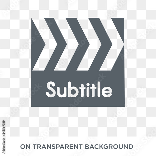 subtitle icon. Trendy flat vector subtitle icon on transparent background from Cinema collection. High quality filled subtitle symbol use for web and mobile