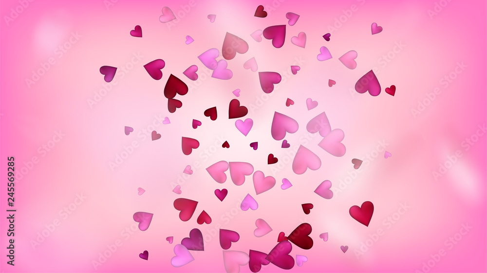 Flying Hearts Vector Confetti. Valentines Day Wedding Pattern. Beautiful Pink Sparkles Valentines Day Decoration with Falling Down Hearts Confetti. Luxury Gift, Birthday Card, Poster Background Flying Hearts Vector Confetti. Valentines Day Wedding Pattern. Beautiful Pink Sparkles Valentines Day Decoration with Falling Down Hearts Confetti. Luxury Gift, Birthday Card, Poster Background