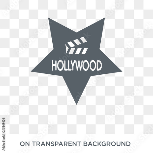 Hollywood Star icon. Trendy flat vector Hollywood Star icon on transparent background from Cinema collection. High quality filled Hollywood Star symbol use for web and mobile