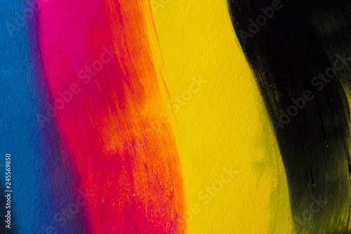 cmyk abstract acrylic painting texture with movement and isolated