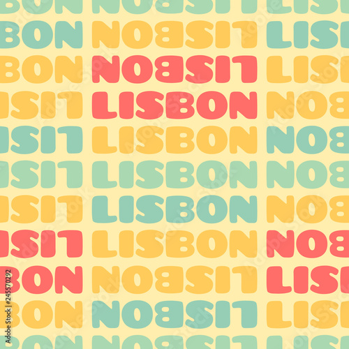 lisbon, portugal seamless pattern