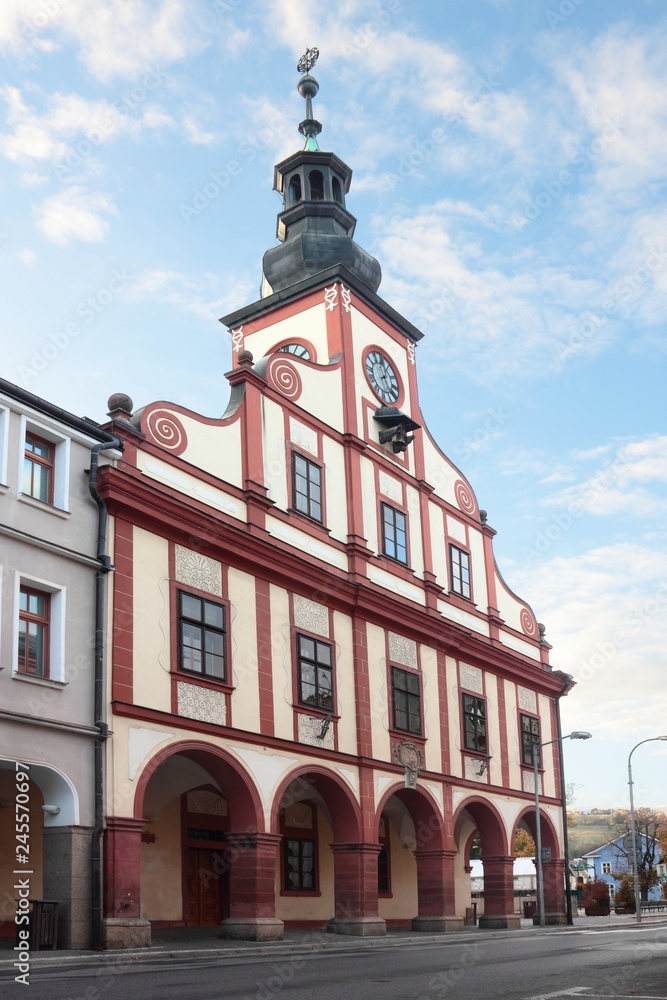 City hall tower in Vrchlabi, Czech Republic