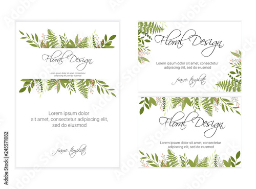 Wedding Invitation, floral invite card Design . eps 10. © Anfi_5933
