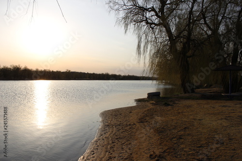 sunset on the river