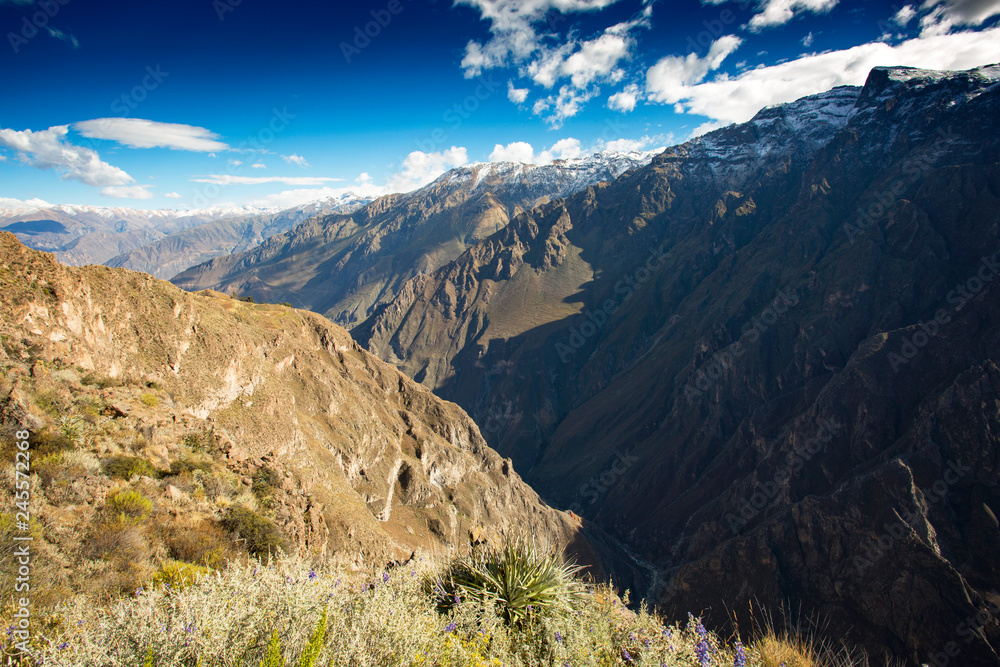 View over the Colca Canyon in Peru