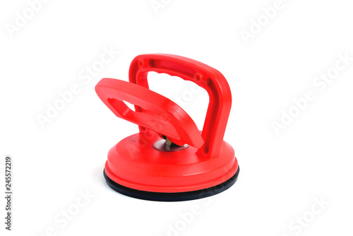 Fotografi device for carrying glass, vacuum glass suction plate red color close-up