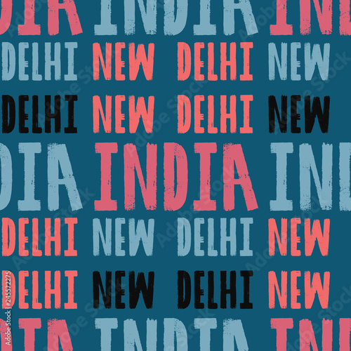 New Delhi, India seamless pattern