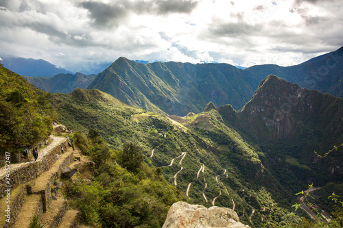 View at Machu Picchu from the Sungate, Peru