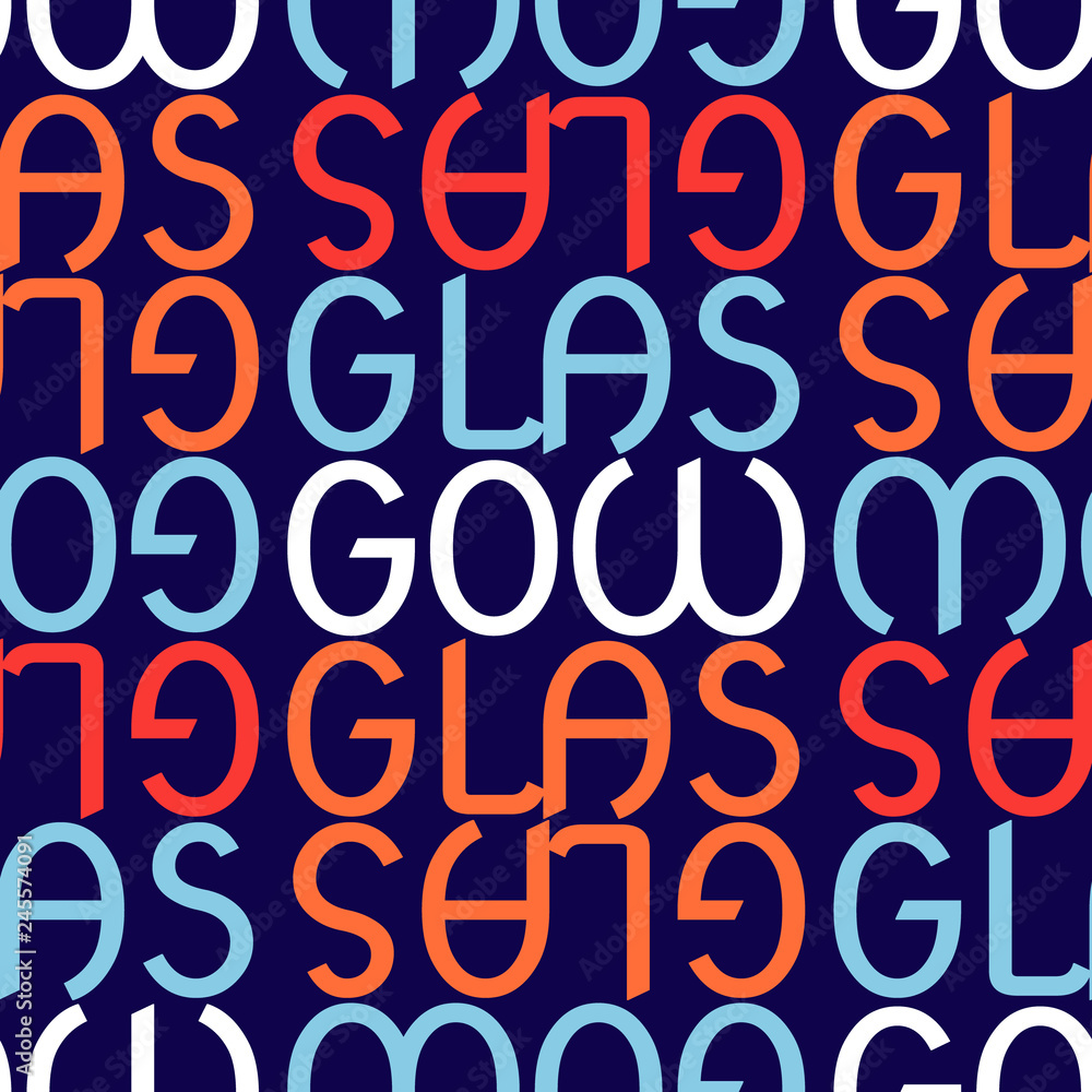 Glasgow, Scotland seamless pattern Glasgow, Scotland seamless pattern