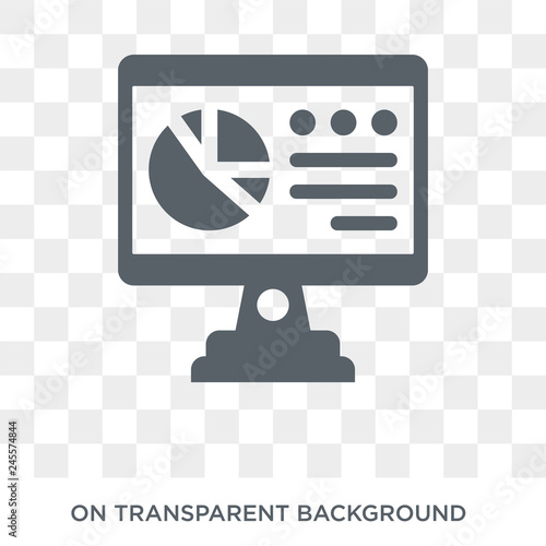 Analytics Monitor icon. Trendy flat vector Analytics Monitor icon on transparent background from Business and analytics collection. High quality filled Analytics Monitor symbol use for web and mobile