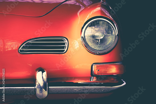 Tableau sur toile Karmann Ghia orange oldtimer shown to the detail in artistic way