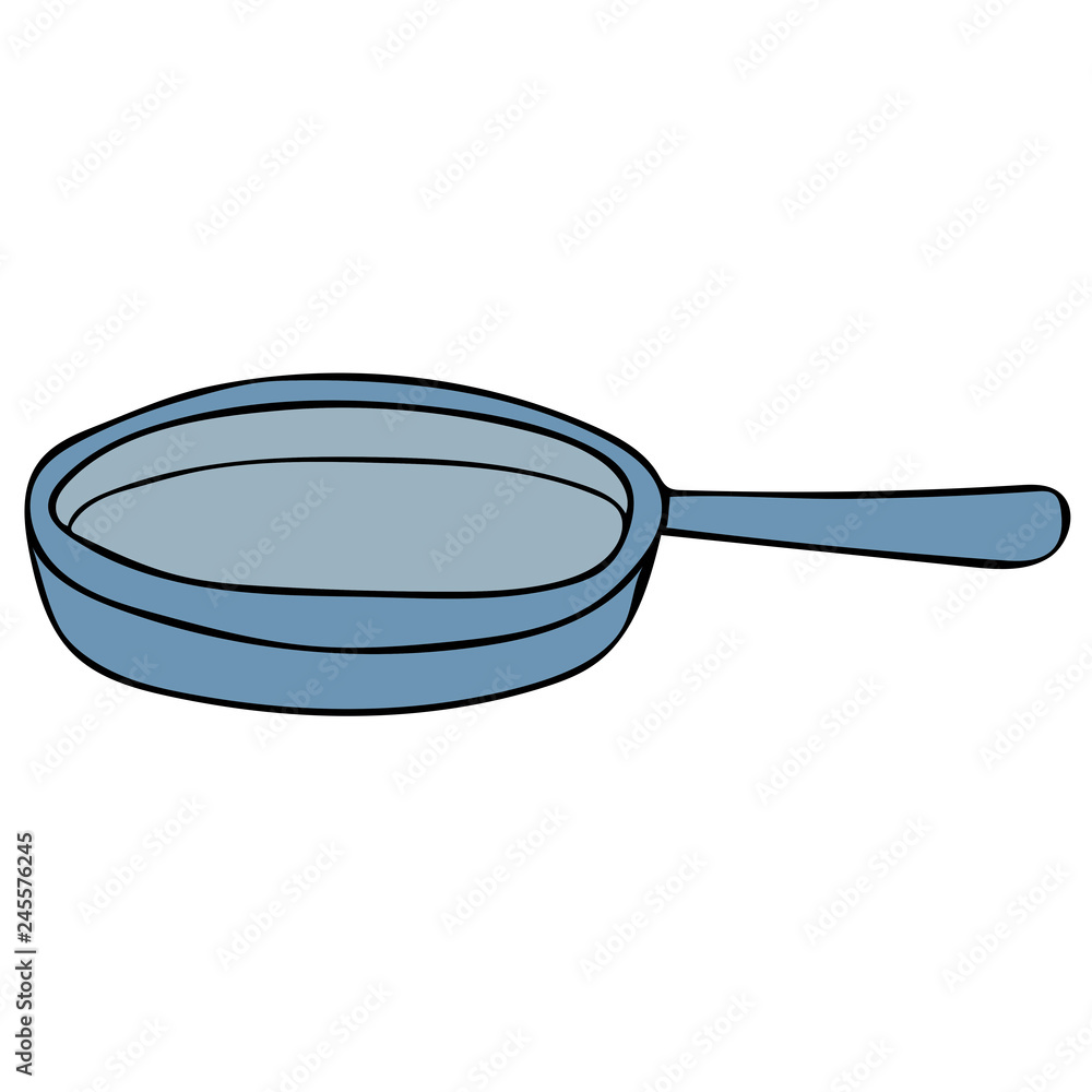 Cartoon doodle linear pan isolated on white background. Vector illustration. Cartoon doodle linear pan isolated on white background. Vector illustration.