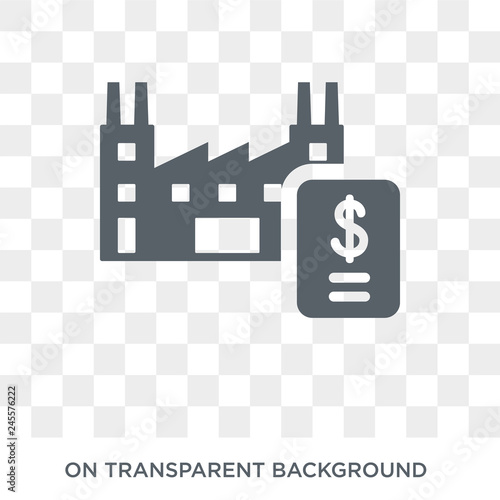 Manufacturing output icon. Trendy flat vector Manufacturing output icon on transparent background from Business  collection. High quality filled Manufacturing output symbol use for web and mobile