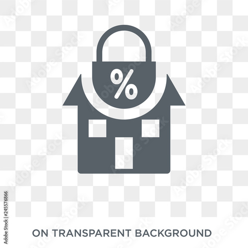 Fixed-rate mortgage icon. Trendy flat vector Fixed-rate mortgage icon on transparent background from Business  collection. High quality filled Fixed-rate mortgage symbol use for web and mobile