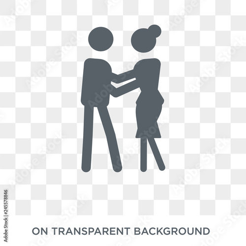Couple Huging icon. Trendy flat vector Couple Huging icon on transparent background from Activity and Hobbies collection. High quality filled Couple Huging symbol use for web and mobile