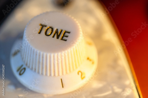 tone control on the body of an electric guitar