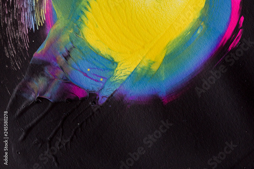cmyk abstract acrylic painting texture with movement and isolated
