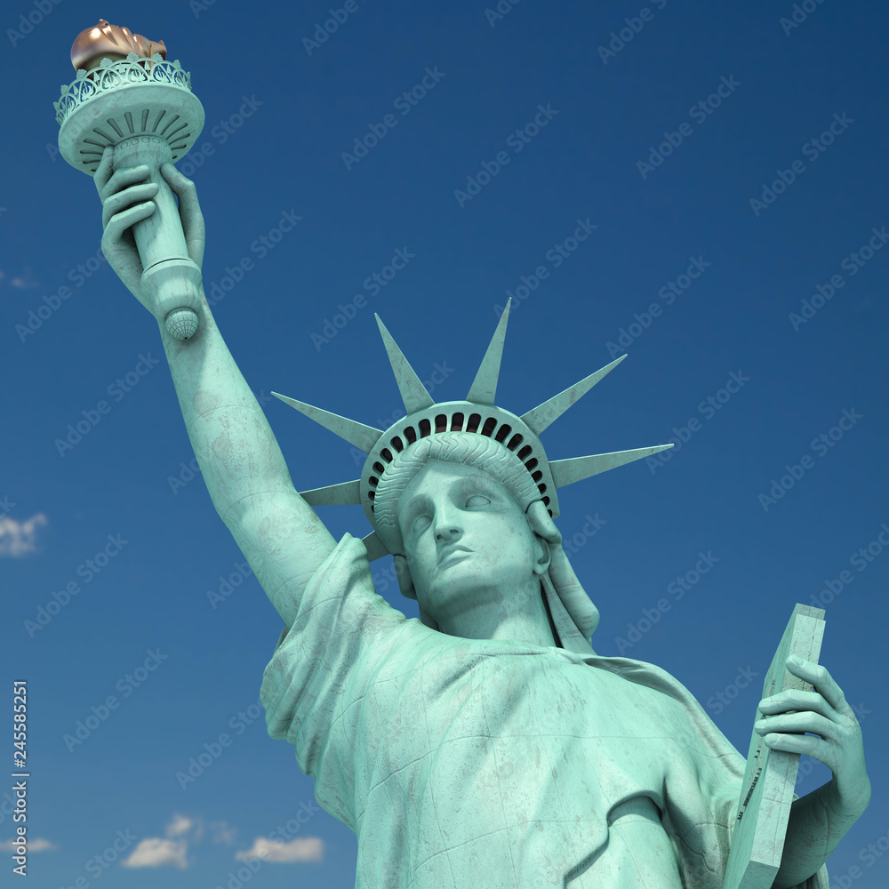 Fototapeta premium Statue of Liberty in New York City, USA on the sky background.