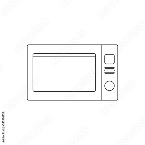 microwave oven outline icon vector design illustration