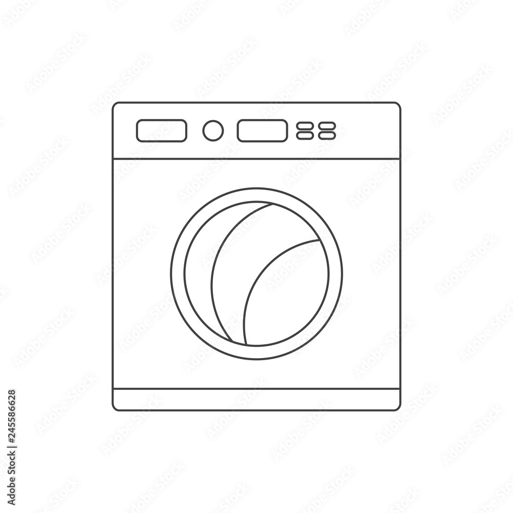 washing machine outline icon vector design illustration washing machine outline icon vector design illustration
