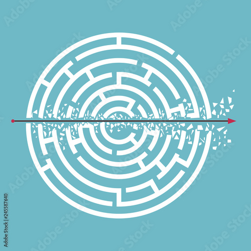 Arrow breaking walls goes through the maze