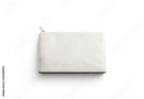 Fotografiet Blank canvas clutch for cosmetic mock up, isolated