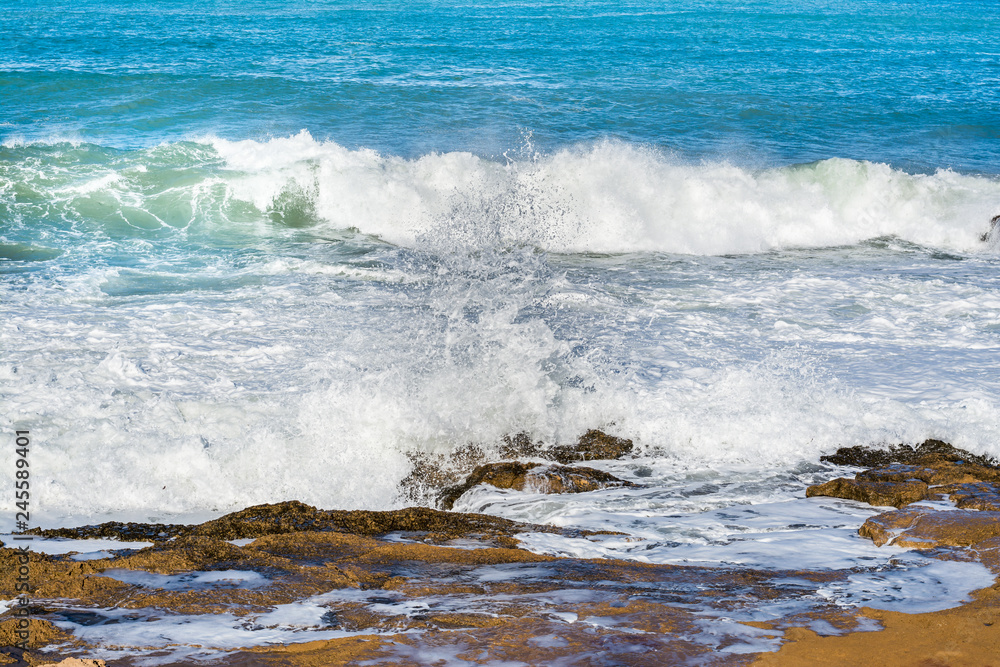 Fototapeta premium Splashes from sea waves