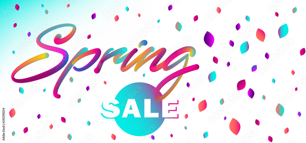 Web banner for spring sale shopping