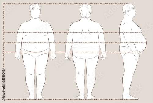 Male full body lines and proportions for sewing