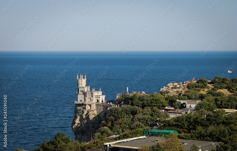 castle on coast of sea