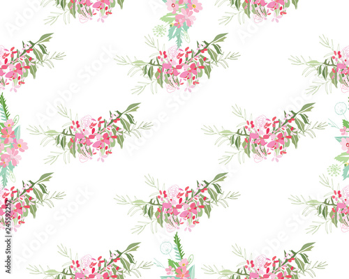 Summer flower composition with delicate light flowers. illustration.