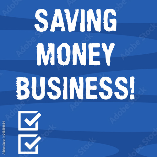 Text sign showing Saving Money Business. Conceptual photo comprise the amount of money left over after spending Geometric Blank Color Shape Oblong in Seamless Horizontal Pattern photo