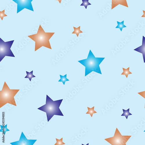 seamless pattern with stars vector - blue theme background texture