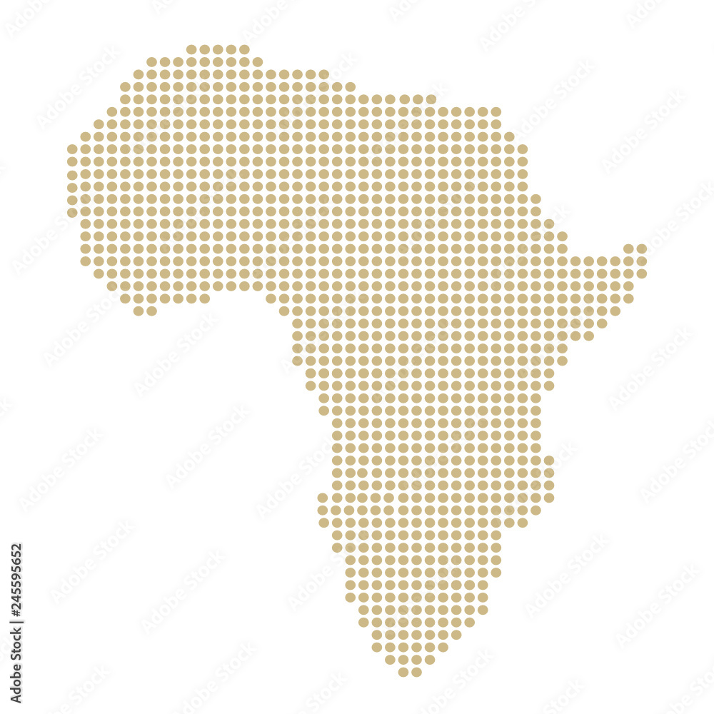 Pixel silhouette of the African continent