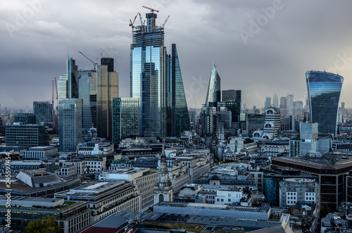 Fototapeta Naklejka Na Ścianę i Meble -  The City of London seen from St Paul's Cathedral