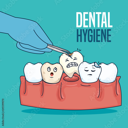 teeth care and dental extractor treatment