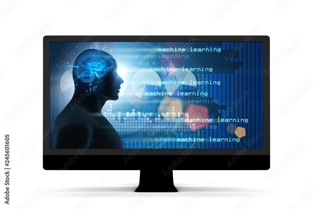 Machine learning and cognitive computing - 3d rendering Machine learning and cognitive computing - 3d rendering