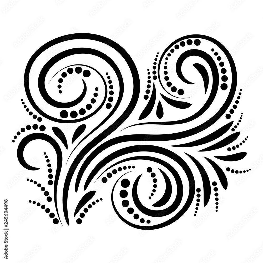 Fototapeta premium Abstract curly element for design, swirl, curl. Vector illustration. 