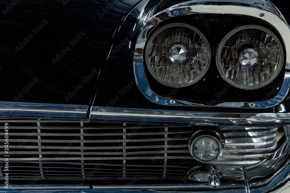 detail of a vintage luxury car