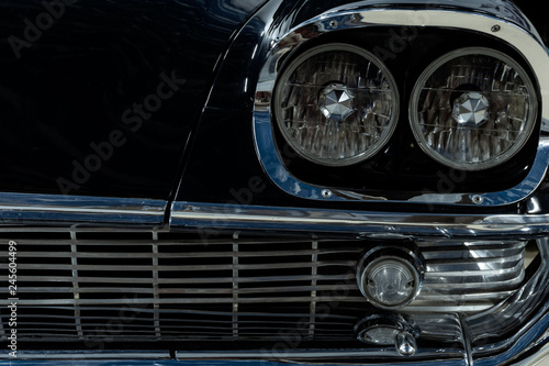 detail of a vintage luxury car
