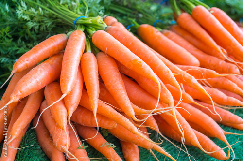 organic baby carrots at the weekend farmer market in Paris
