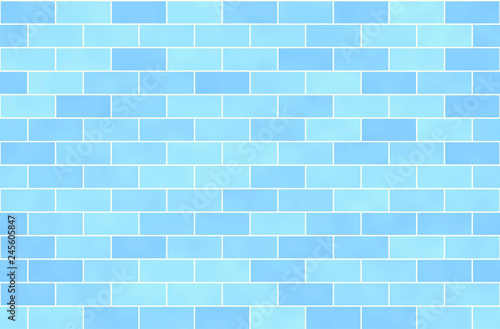 Blue brick wall, abstract seamless background