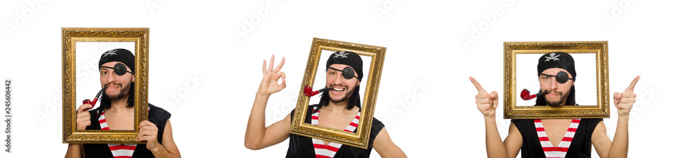 Fototapeta premium Man pirate isolated on the white background