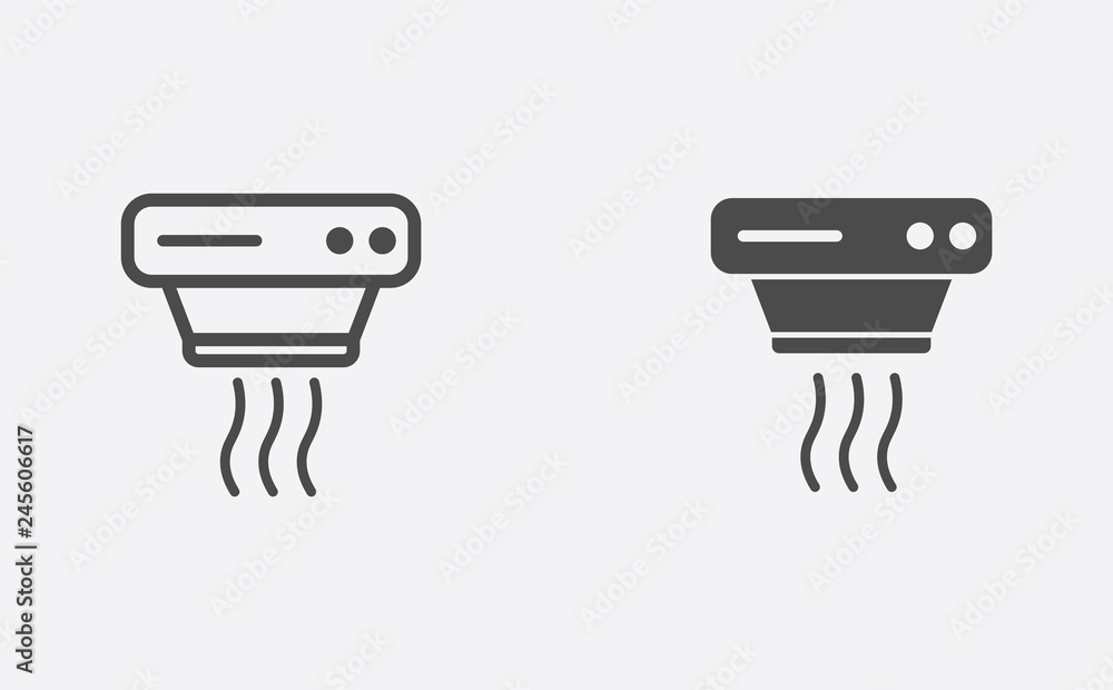 Smoke detector filled and outline vector icon sign symbol Smoke detector filled and outline vector icon sign symbol